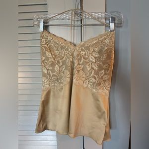 Banana Republic silk lace camisole, gold